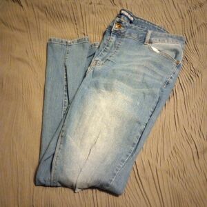 Indigo Fusion Women's Light Distressed Bootcut Jeans Size 16
